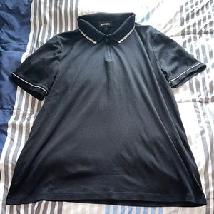 Express Black Zip-Up Polo Shirt